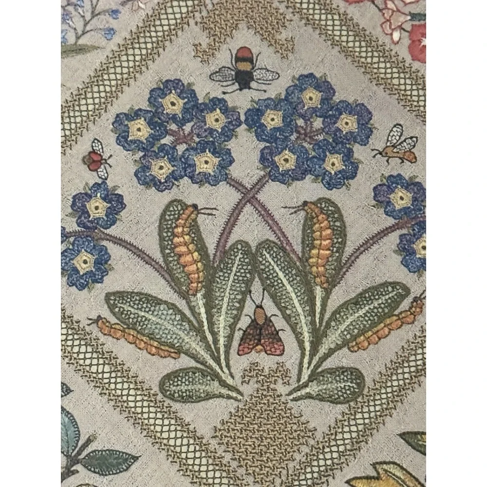 Pimpernel Rare Embroidery Pattern Cork Back Placemats Set Of‎ 6 In Box 9x12